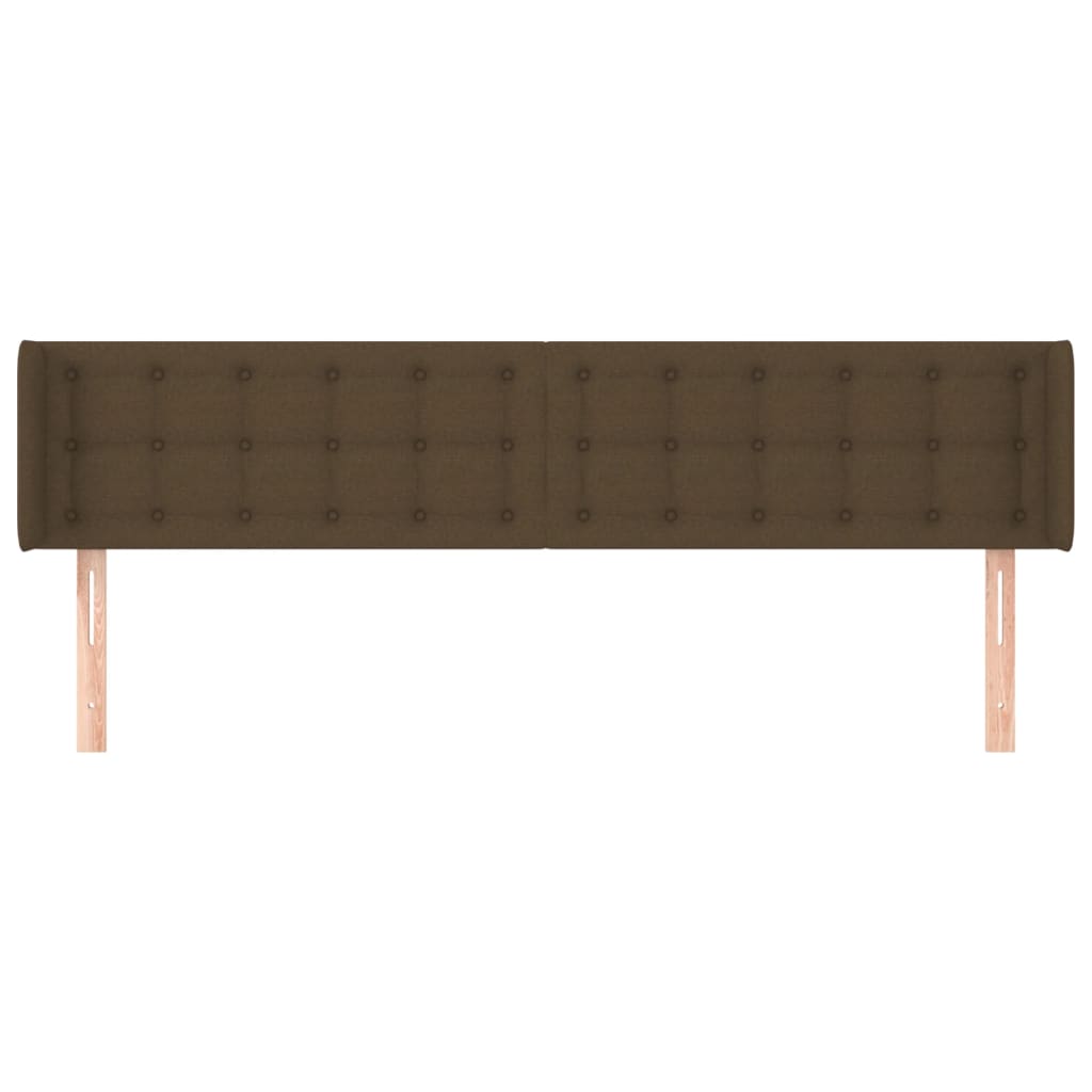 vidaXL Kopfteil mit Ohren Dunkelbraun 183x16x78/88 cm Stoff