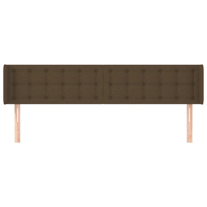 vidaXL Kopfteil mit Ohren Dunkelbraun 183x16x78/88 cm Stoff