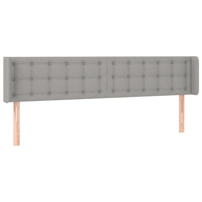 vidaXL Kopfteil mit Ohren Hellgrau 203x16x78/88 cm Stoff