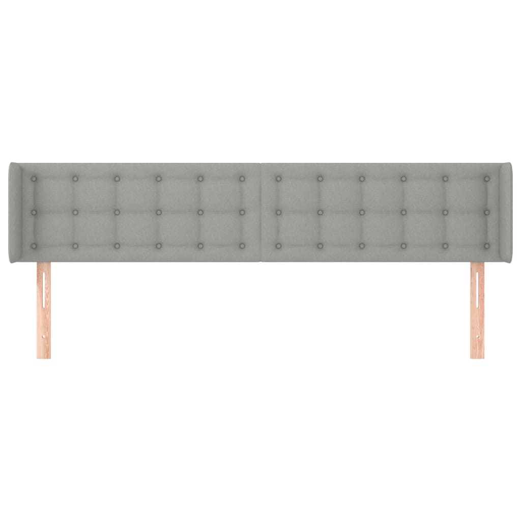 vidaXL Kopfteil mit Ohren Hellgrau 203x16x78/88 cm Stoff