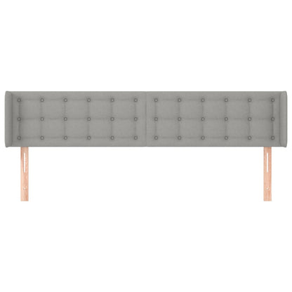 vidaXL Kopfteil mit Ohren Hellgrau 203x16x78/88 cm Stoff