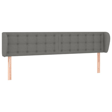 vidaXL Kopfteil mit Ohren Dunkelgrau 203x16x78/88 cm Stoff
