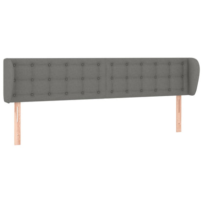vidaXL Kopfteil mit Ohren Dunkelgrau 203x16x78/88 cm Stoff