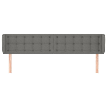 vidaXL Kopfteil mit Ohren Dunkelgrau 203x16x78/88 cm Stoff