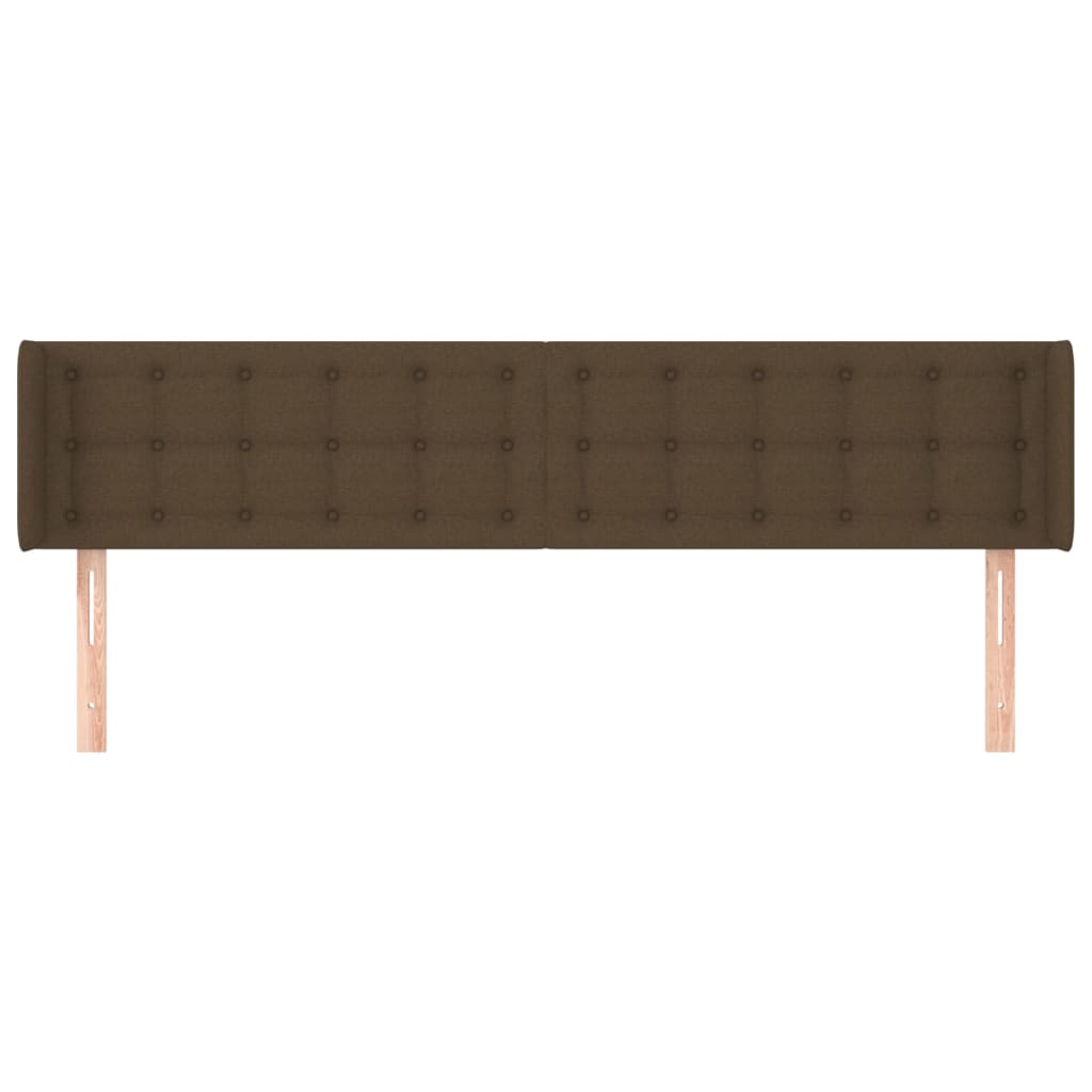 vidaXL Kopfteil mit Ohren Dunkelbraun 203x16x78/88 cm Stoff