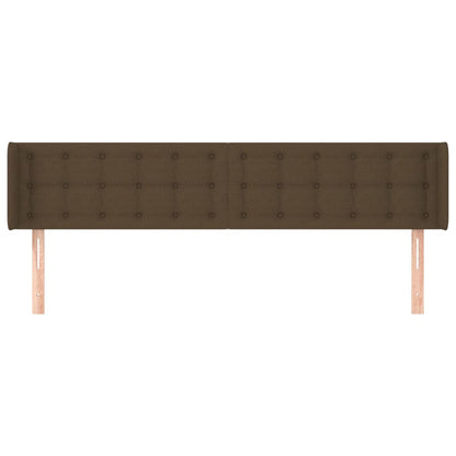 vidaXL Kopfteil mit Ohren Dunkelbraun 203x16x78/88 cm Stoff
