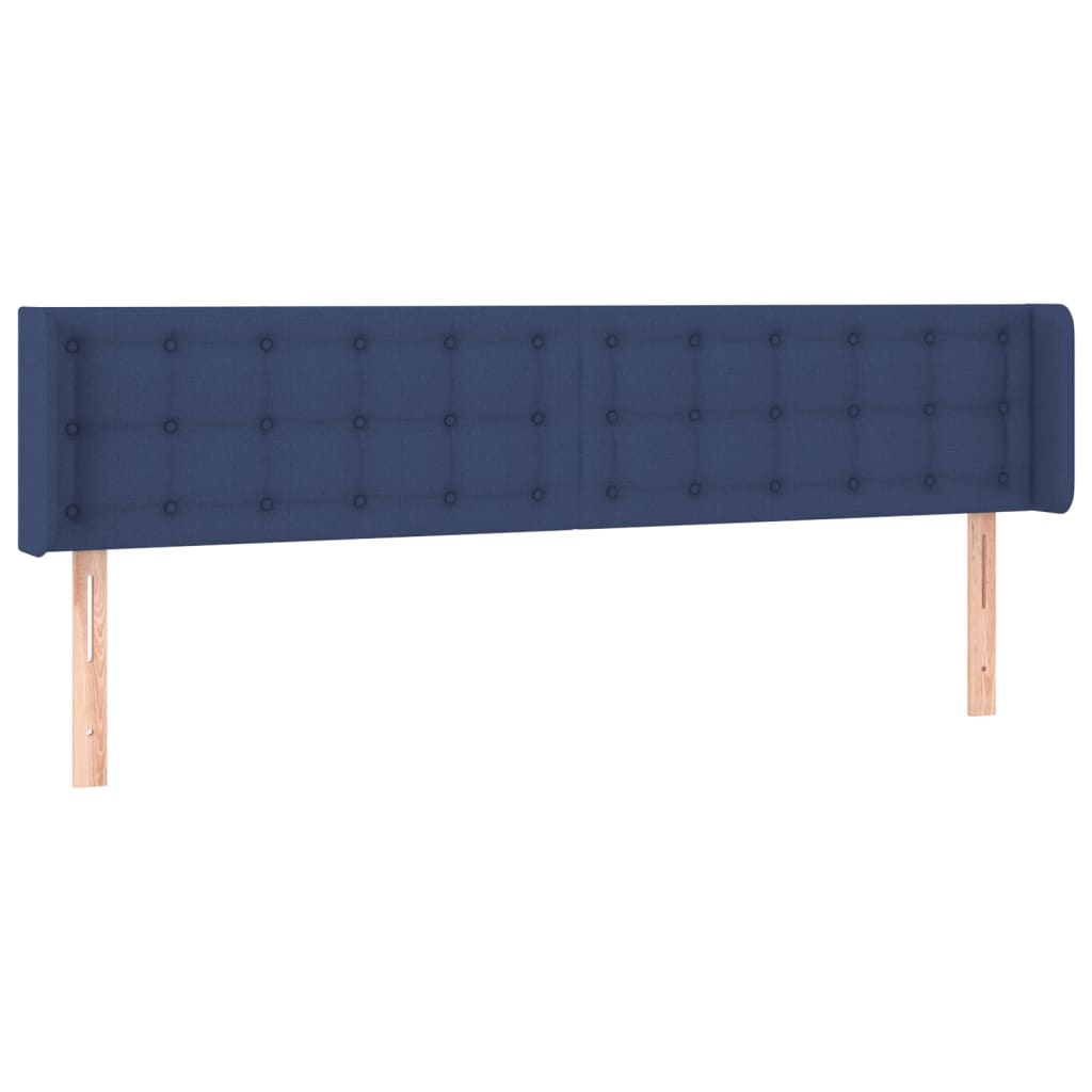 vidaXL Kopfteil mit Ohren Blau 203x16x78/88 cm Stoff
