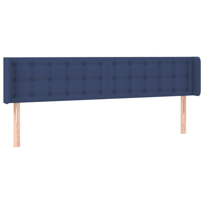 vidaXL Kopfteil mit Ohren Blau 203x16x78/88 cm Stoff