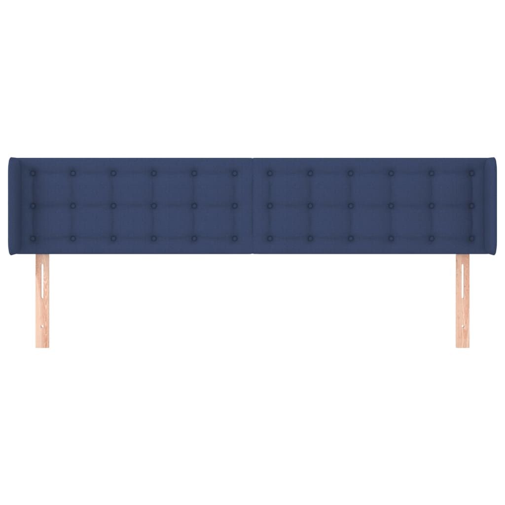 vidaXL Kopfteil mit Ohren Blau 203x16x78/88 cm Stoff