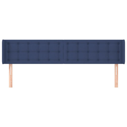 vidaXL Kopfteil mit Ohren Blau 203x16x78/88 cm Stoff