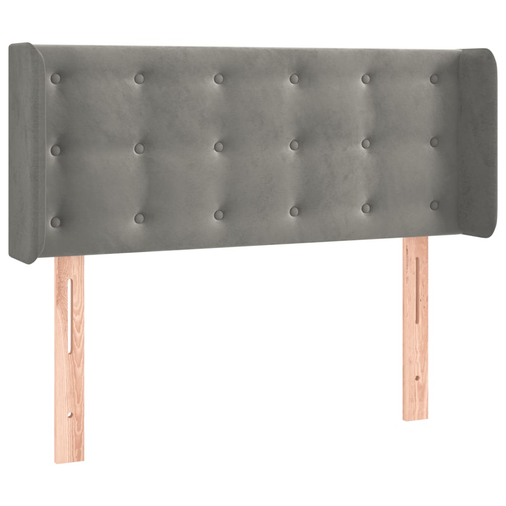 vidaXL Kopfteil mit Ohren Hellgrau 83x16x78/88 cm Samt