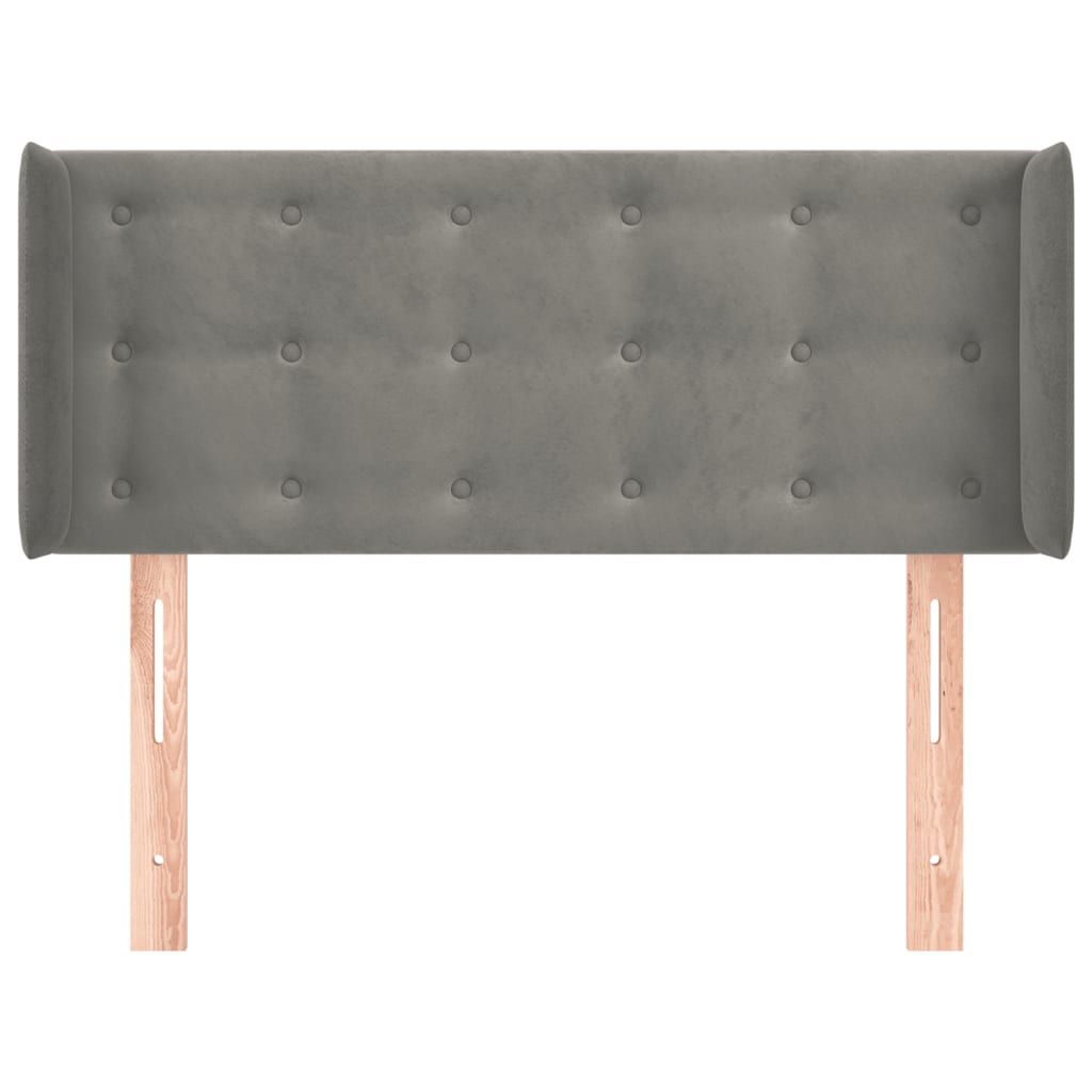 vidaXL Kopfteil mit Ohren Hellgrau 83x16x78/88 cm Samt