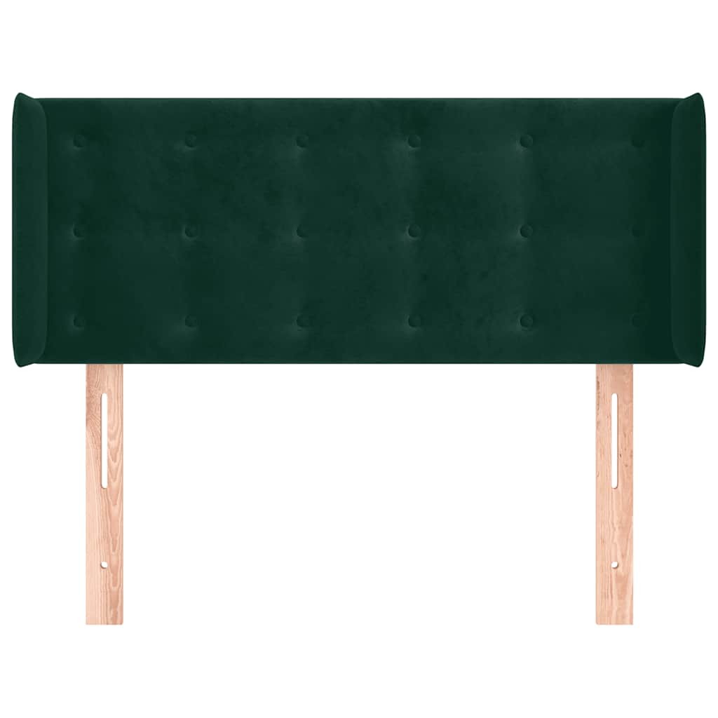 vidaXL Kopfteil mit Ohren Dunkelgrün 83x16x78/88 cm Samt