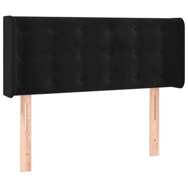 vidaXL Kopfteil mit Ohren Schwarz 93x16x78/88 cm Samt