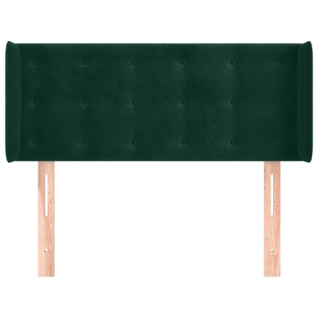 vidaXL Kopfteil mit Ohren Dunkelgrün 93x16x78/88 cm Samt
