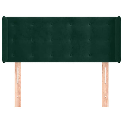 vidaXL Kopfteil mit Ohren Dunkelgrün 93x16x78/88 cm Samt