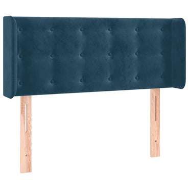 vidaXL Kopfteil mit Ohren Dunkelblau 93x16x78/88 cm Samt