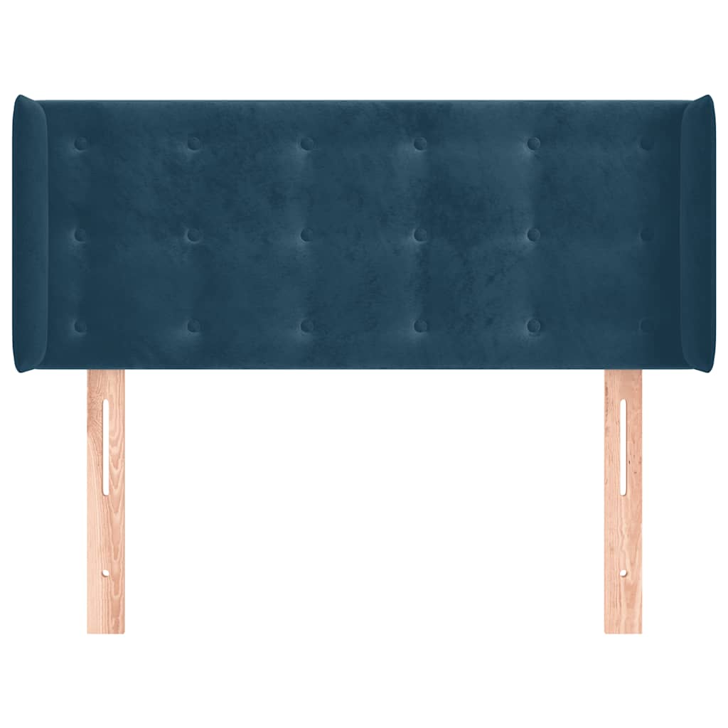 vidaXL Kopfteil mit Ohren Dunkelblau 93x16x78/88 cm Samt