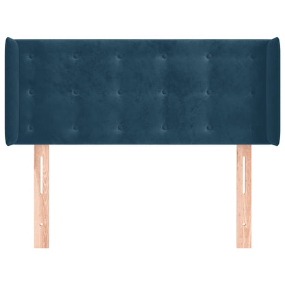 vidaXL Kopfteil mit Ohren Dunkelblau 93x16x78/88 cm Samt