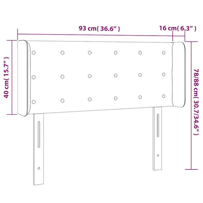 vidaXL Kopfteil mit Ohren Dunkelblau 93x16x78/88 cm Samt