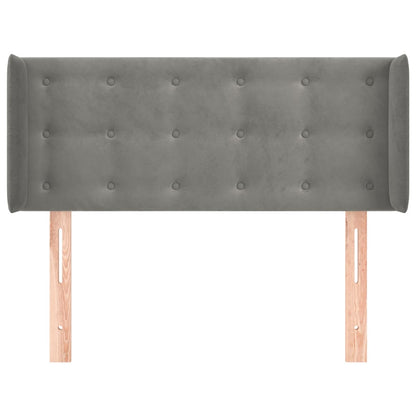vidaXL Kopfteil mit Ohren Hellgrau 103x16x78/88 cm Samt