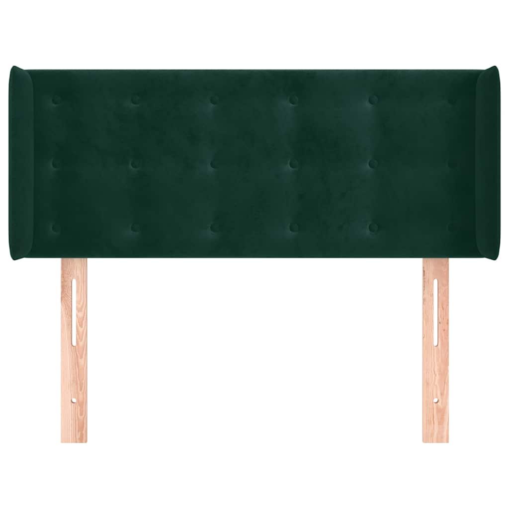 vidaXL Kopfteil mit Ohren Dunkelgrün 103x16x78/88 cm Samt