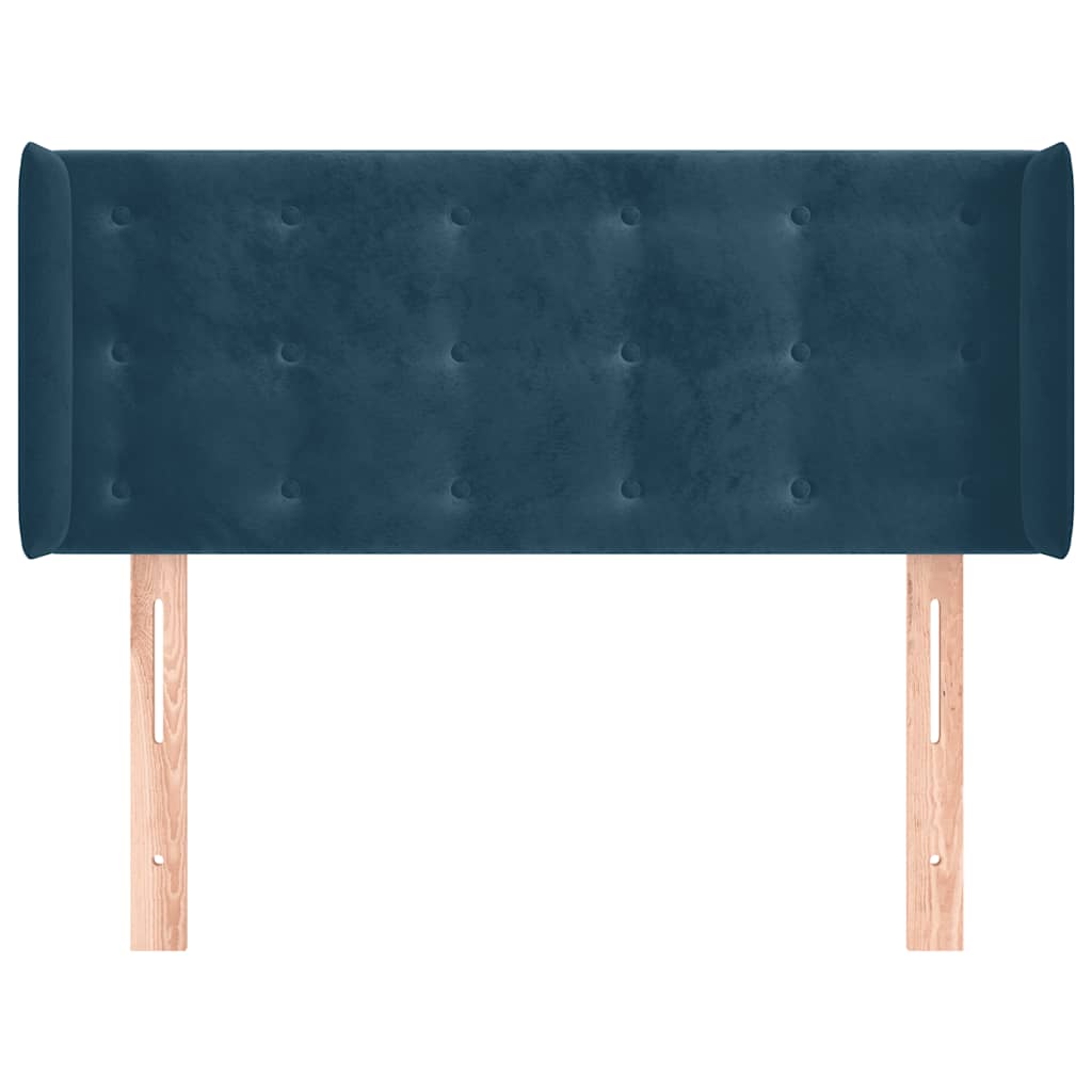 vidaXL Kopfteil mit Ohren Dunkelblau 103x16x78/88 cm Samt