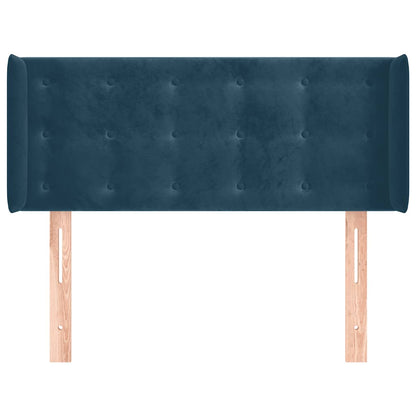 vidaXL Kopfteil mit Ohren Dunkelblau 103x16x78/88 cm Samt