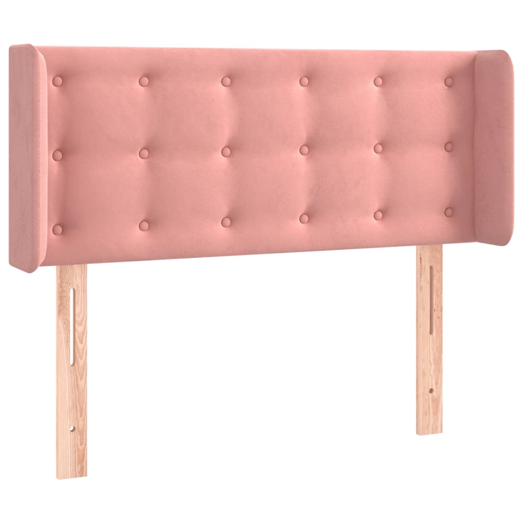 vidaXL Kopfteil mit Ohren Rosa 103x16x78/88 cm Samt
