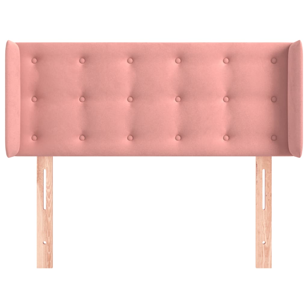 vidaXL Kopfteil mit Ohren Rosa 103x16x78/88 cm Samt
