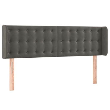 vidaXL Kopfteil mit Ohren Dunkelgrau 147x16x78/88 cm Samt