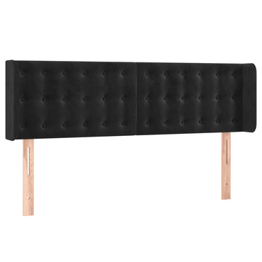 vidaXL Kopfteil mit Ohren Schwarz 147x16x78/88 cm Samt