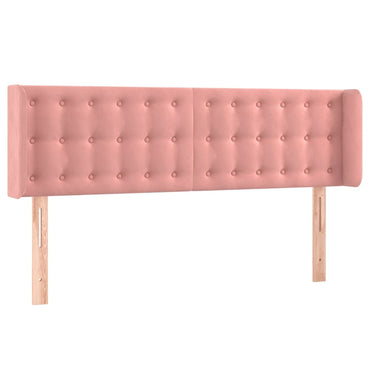 vidaXL Kopfteil mit Ohren Rosa 147x16x78/88 cm Samt