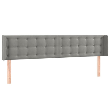 vidaXL Kopfteil mit Ohren Hellgrau 163x16x78/88 cm Samt