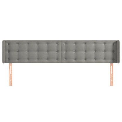 vidaXL Kopfteil mit Ohren Hellgrau 163x16x78/88 cm Samt