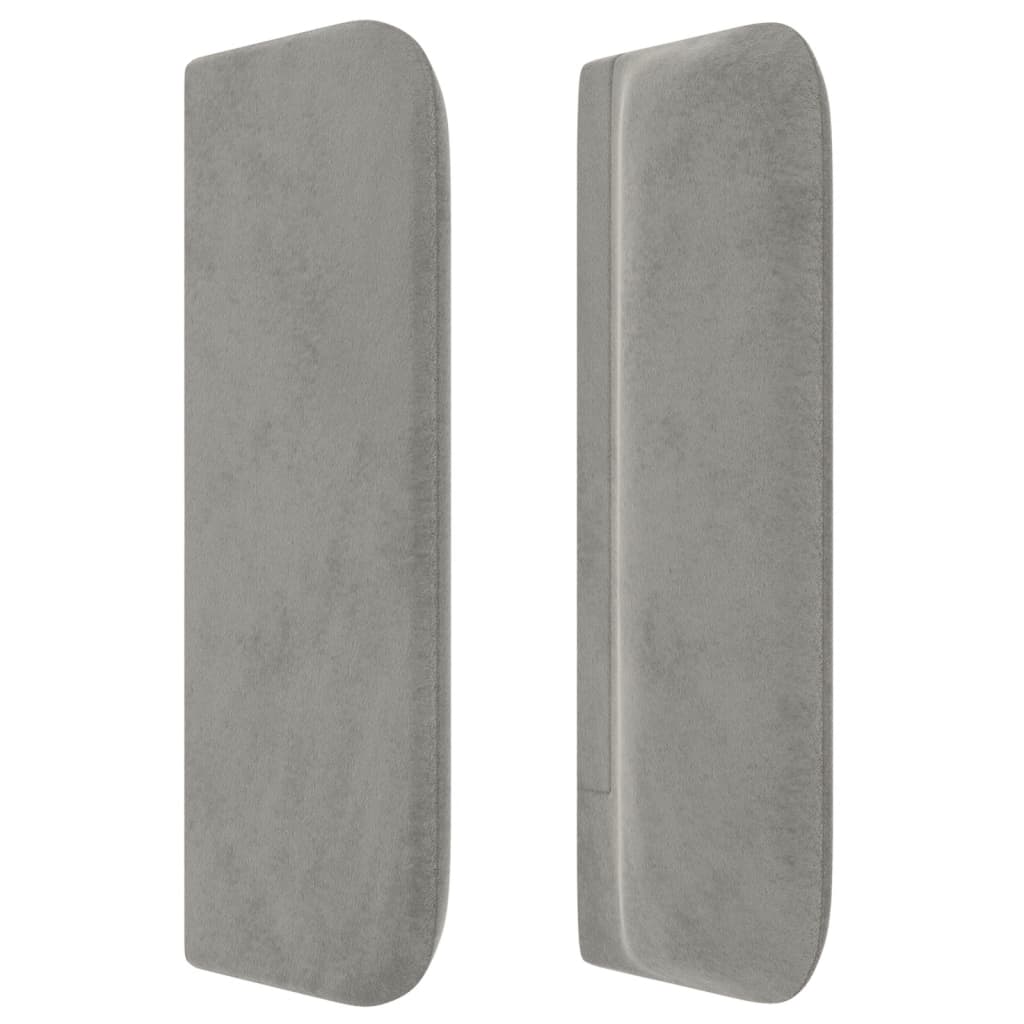 vidaXL Kopfteil mit Ohren Hellgrau 163x16x78/88 cm Samt