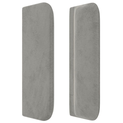 vidaXL Kopfteil mit Ohren Hellgrau 163x16x78/88 cm Samt