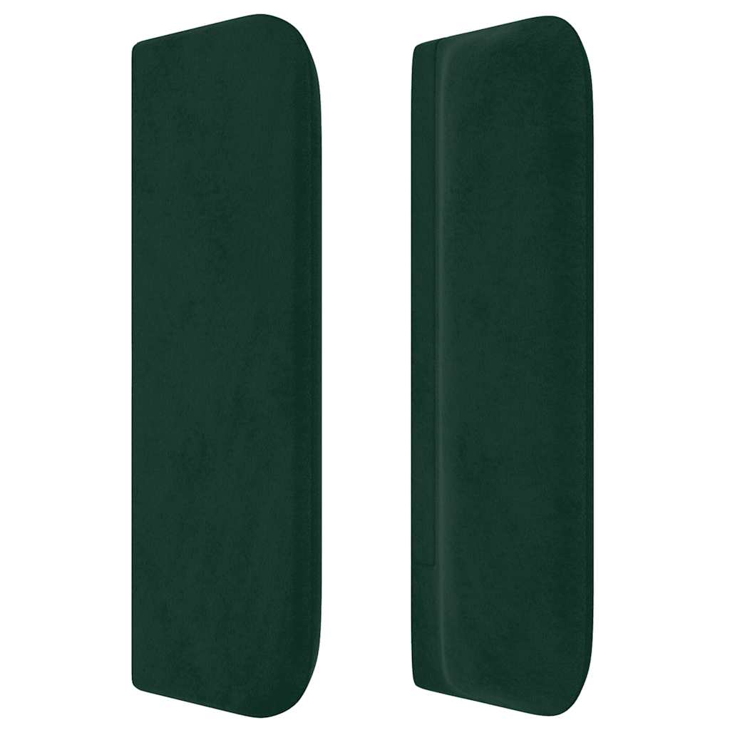 vidaXL Kopfteil mit Ohren Dunkelgrün 163x16x78/88 cm Samt