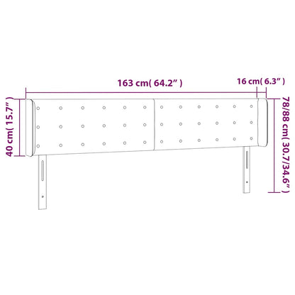 vidaXL Kopfteil mit Ohren Dunkelblau 163x16x78/88 cm Samt