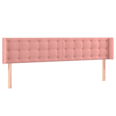 vidaXL Kopfteil mit Ohren Rosa 163x16x78/88 cm Samt