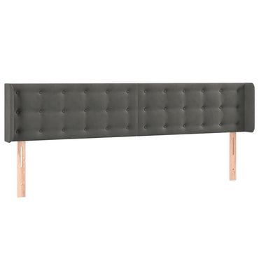 vidaXL Kopfteil mit Ohren Dunkelgrau 183x16x78/88 cm Samt