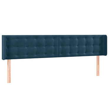 vidaXL Kopfteil mit Ohren Dunkelblau 183x16x78/88 cm Samt