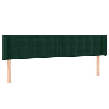 vidaXL Kopfteil mit Ohren Dunkelgrün 203x16x78/88 cm Samt
