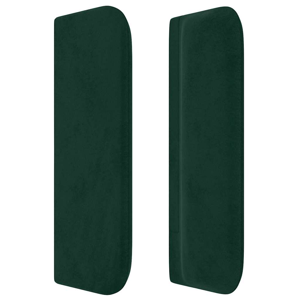 vidaXL Kopfteil mit Ohren Dunkelgrün 203x16x78/88 cm Samt