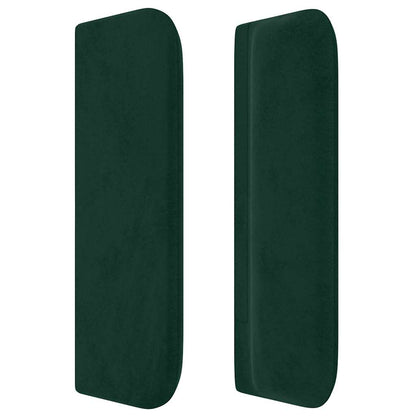 vidaXL Kopfteil mit Ohren Dunkelgrün 203x16x78/88 cm Samt