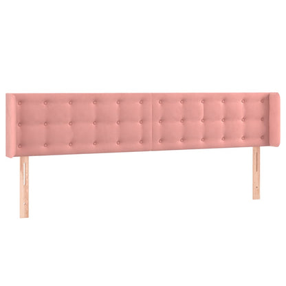 vidaXL Kopfteil mit Ohren Rosa 203x16x78/88 cm Samt