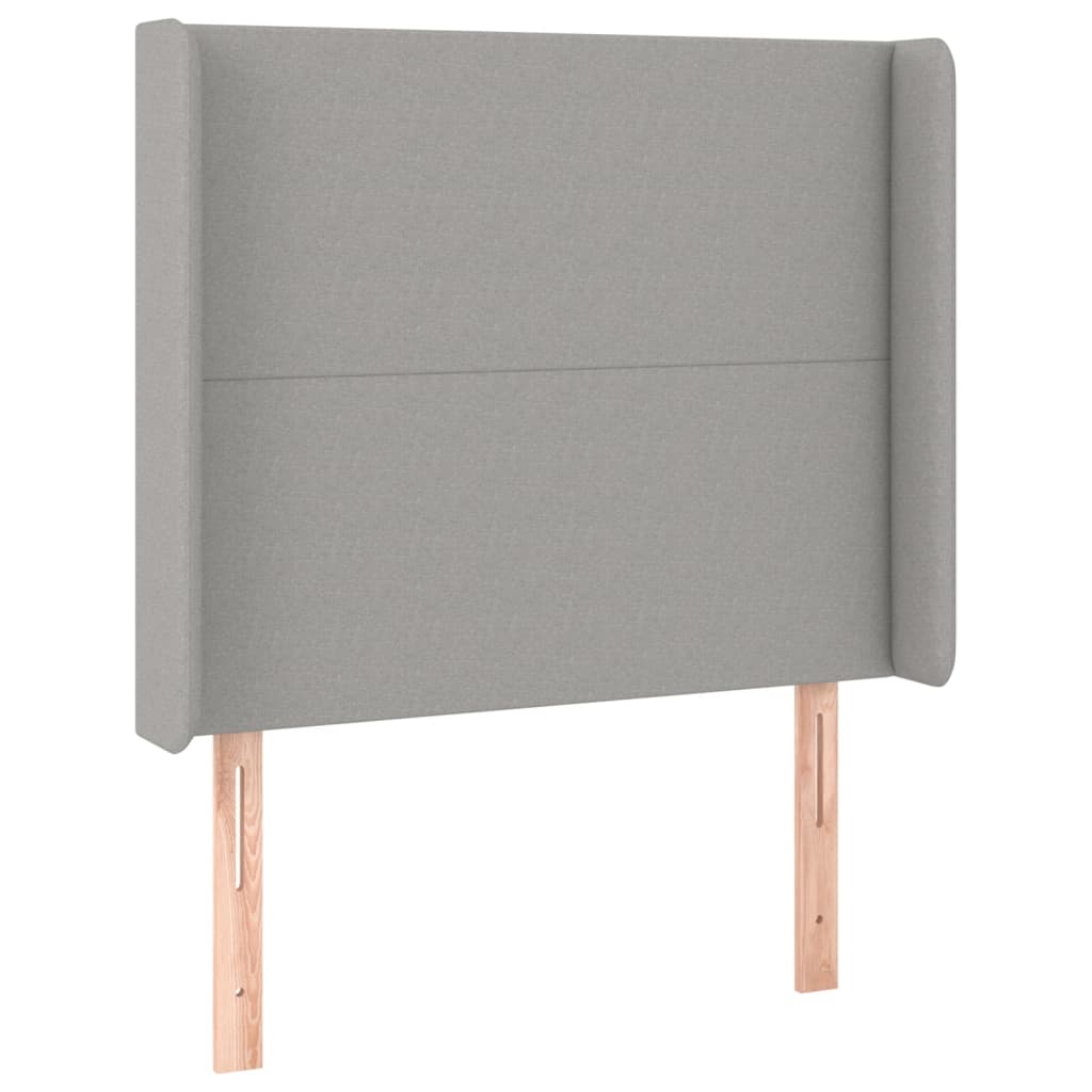 vidaXL Kopfteil mit Ohren Hellgrau 83x16x118/128 cm Stoff