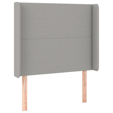 vidaXL Kopfteil mit Ohren Hellgrau 83x16x118/128 cm Stoff