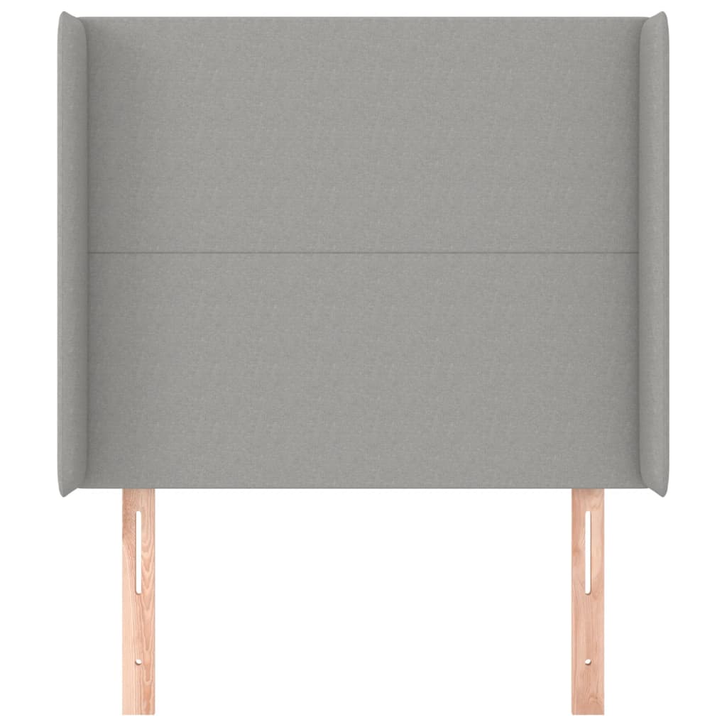 vidaXL Kopfteil mit Ohren Hellgrau 83x16x118/128 cm Stoff