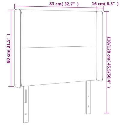vidaXL Kopfteil mit Ohren Hellgrau 83x16x118/128 cm Stoff